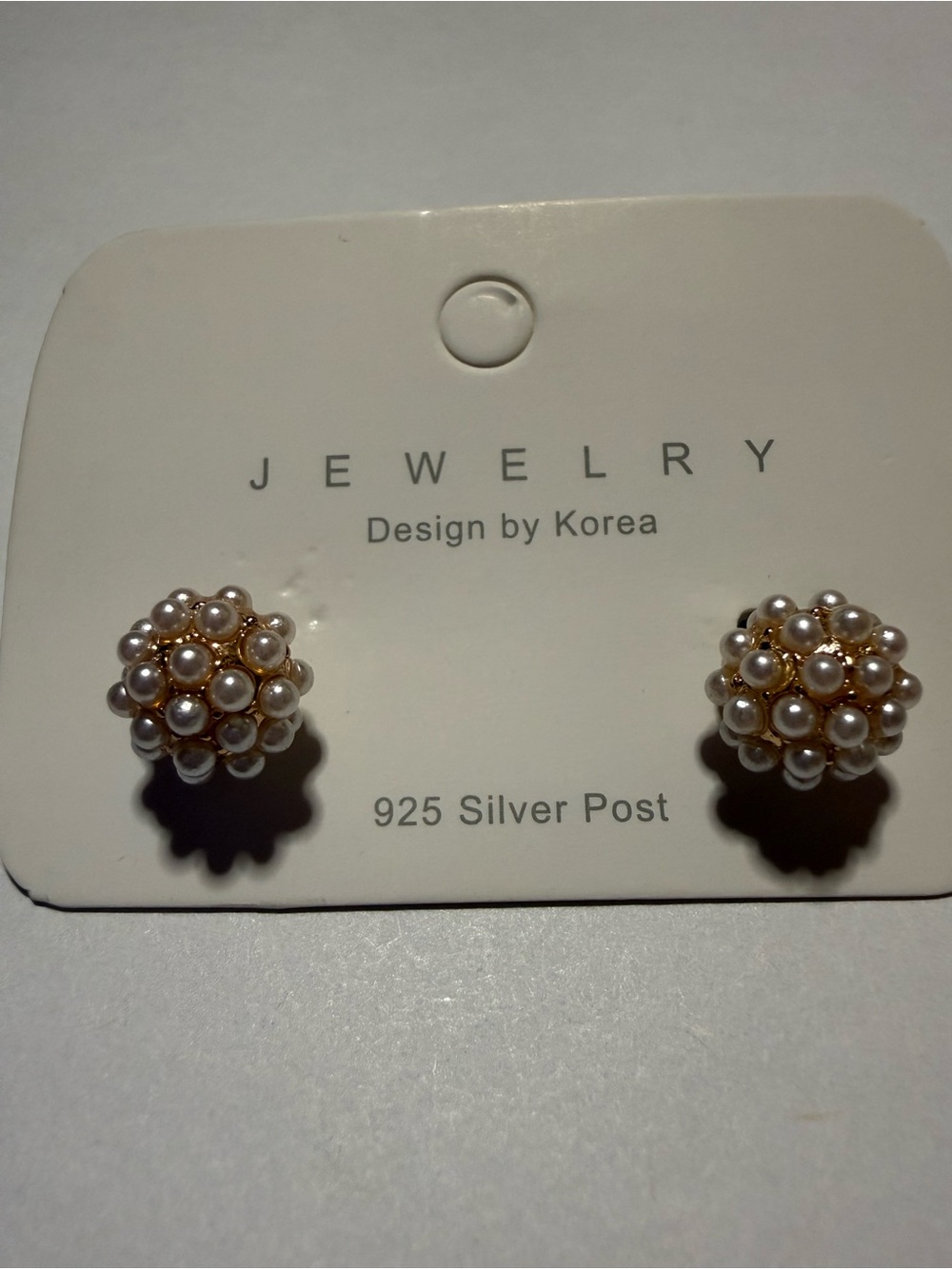 Pearl Cluster Stud Earrings - White Pearls #81